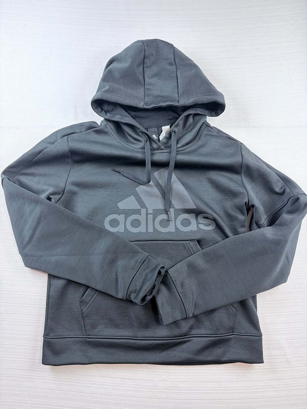 Adidas Climawarm Big Logo Black Fleece Pullover Hoodie Sweatshirt Women's Size S